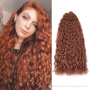 Cheap 24Inch Blonde Brown Silky Long Wavy Ombre Braids Kinky Curly Water Deep Wave Crochet Braiding Synthetic Hair Extensions